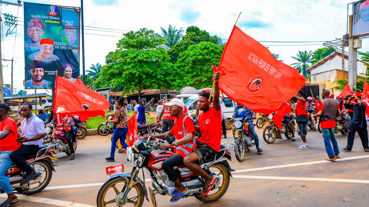 Action Peoples Party supporters mobilising on the road